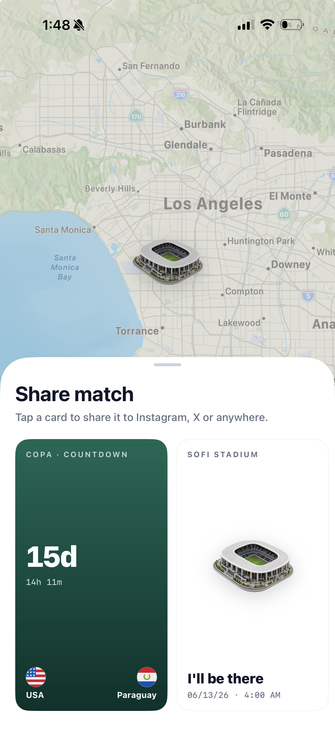 Share a match card to social